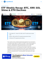 ETF Weekly Recap: BTC, XRP & SOL Surge as ETH Pulls Back