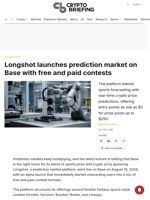Longshot launches prediction market on Base with free and paid contests