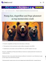 Pump.fun, dogwifhat and Pepe plummet as top memecoins crash - CoinJournal