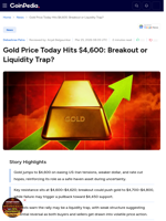 Gold Price Today Hits $4,600: Breakout or Liquidity Trap? 