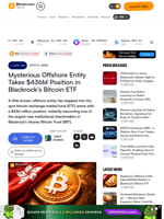 Mysterious Offshore Entity Takes $436M Position in Blackrock’s Bitcoin ETF – Crypto News Bitcoin News