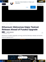Ethereum Welcomes Major Testnet Release Ahead of Fusaka Upgrade - U.Today