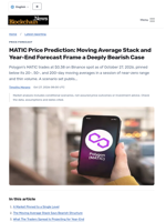MATIC Price Prediction: Moving Average Stack and Year-End Forecast Frame a Deeply Bearish Case - Blockchain.News
