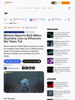 Bitmine Reports $3.8 Billion Quarterly Loss as Ethereum Bet Takes Toll – Crypto News Bitcoin News