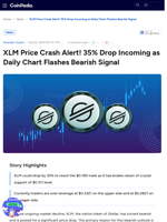 XLM Price Crash Alert! Daily Chart Hints 35% Drop Ahead