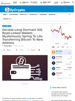 Decade-Long Dormant Silk Road-Linked Wallets Mysteriously Spring To Life, Transferring Bitcoin To New Address ⋆ ZyCrypto
