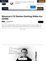 Binance's CZ Denies Owning Shiba Inu (SHIB) - U.Today