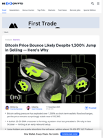 Bitcoin Price To Bounce Against 1,300% Selling Spike — But How?