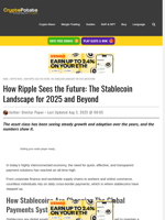 How Ripple Sees the Future: The Stablecoin Landscape for 2025 and Beyond