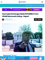 TRUMP Memecoin Makes $172M For Top Crypto Exchanges