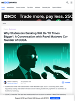 Why Stablecoin Banking Will Be 10 Times Bigger Soon