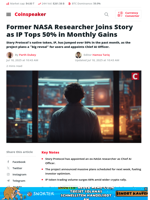 Ex‑NASA Researcher Joins Story as IP Soars 50% in a Month