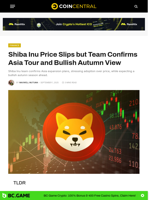 Shiba Inu Price Slips but Team Confirms Asia Tour and Bullish Autumn View - CoinCentral