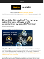 Missed the Bitcoin Rise? You can also seize this wave of huge profit opportunities by using XRP Mining!