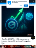 Chainlink (LINK) Price Builds Momentum as Reserves Grow and Jovay Network Integration Nears | Bitcoinist.com