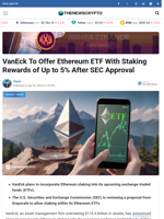 VanEck To Offer Ethereum ETF With Staking Rewards of Up to 5% After SEC Approval - TheNewsCrypto