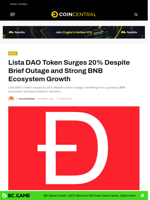 Lista DAO Sees 20% Token Surge Amid BNB Ecosystem Growth