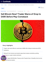 Sell Bitcoin Now? Trader Warns of Drop to $48K, Comeback In May