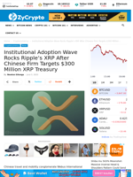 Institutional Adoption Wave Rocks Ripple's XRP After Chinese Firm Targets $300 Million XRP Treasury ⋆ ZyCrypto