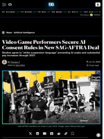 Video Game Performers Secure AI Consent Rules in New SAG-AFTRA Deal - Decrypt