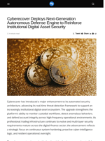 Cyberecover Deploys Next-Generation Autonomous Defense Engine to Reinforce Institutional Digital Asset Security - Visionary Financial