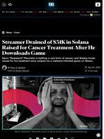 Streamer Drained of $31K in Solana Raised for Cancer Treatment After He Downloads Game - Decrypt