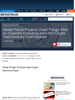 Hester Peirce Predicts 'Great Things' After Ex-Chainlink Executive Joins SEC Crypto Task Force As Chief Counsel  - Benzinga