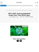 XRP to $100: American Basketball Analyst Says There Will Be Signs