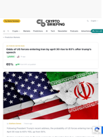 Odds of US forces entering Iran by april 30 rise to 63% after trump's speech