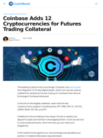 Coinbase Adds 12 Crypto for Futures Trading Collateral
