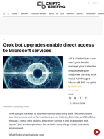 Grok bot upgrades enable direct access to Microsoft services