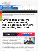 Crypto Biz: Bitcoin’s corporate moment, ICE’s bold bet, Tether’s expanding footprint - The Crypto News Wire