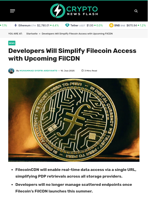 Developers Will Simplify Filecoin Access with Upcoming FilCDN - Crypto News Flash
