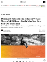 Dormant Satoshi-Era Bitcoin Whale Moves $4 Billion—But It May Not Be a Sell-Off Indicator - Decrypt