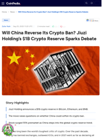 Will China Reverse Its Crypto Ban? Jiuzi Holding’s $1B Crypto Reserve Sparks Debate