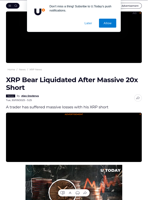 XRP Bear Liquidated After Massive 20x Short - U.Today