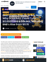 Best Crypto Presale to Buy Now: Why DOGEBALL Could Turn $0.0003 into a 50x ROI, Mirroring BNB’s Rise from $0.15 | Live Bitcoin News