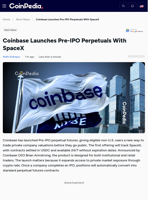 Coinbase Launches Pre-IPO Perpetuals With SpaceX