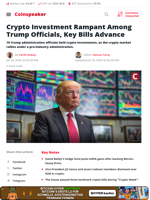 Trump Officials Ramp Up Crypto Investments as Key Bills Advance