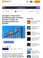 Google’s Quantum Breakthrough Quietly Inches Closer to Breaking Bitcoin: NYDIG – Encryption Bitcoin News