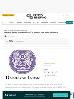 Bank of Japan to maintain 0.7% interest rate amid oil shock