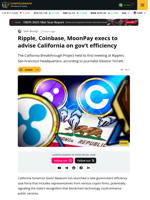 California Launches Task Force with Ripple, Coinbase & Others