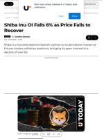 Shiba Inu OI Falls 6% as Price Fails to Recover - U.Today