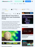 Green Bitcoin? Over 52% of Mining Now Uses Sustainable Energy – Mining Bitcoin News