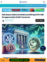 REX Shares Claims Its DOGE And XRP Spot ETFs Will Be Approved By US SEC Tomorrow