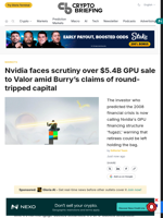 Nvidia faces scrutiny over $5.4B GPU sale to Valor amid Burry's claims of round-tripped capital