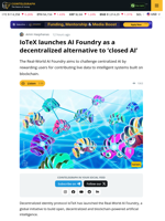 IoTeX Launches Decentralized AI Foundry with Vodafone and Filecoin