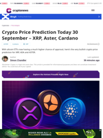Crypto Price Prediction Today: XRP, Aster, Cardano