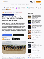 Bitdeer Breaks Ground on 100 MW Alberta Site With on-Site Gas Power