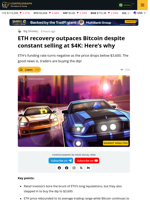 ETH Price Recovery Outpaces Bitcoin, Funding Turns Negative